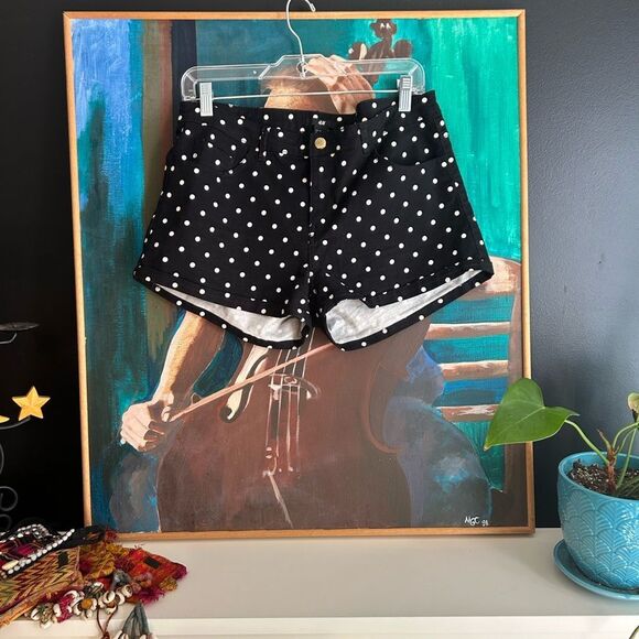 H&M Black and White Polka Dot High Waist Shorts 10 - Picture 15 of 15